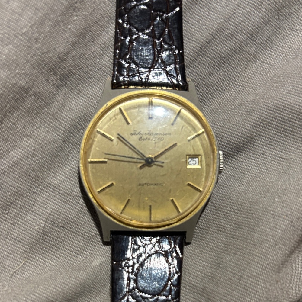 SWISS MADE Automatic Vintage Jules Jurgensen / New Alligator Calf Strap